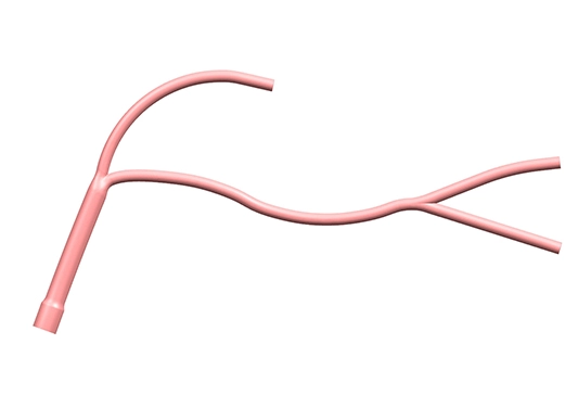drawing of planar left coronary vessel model aortic approach